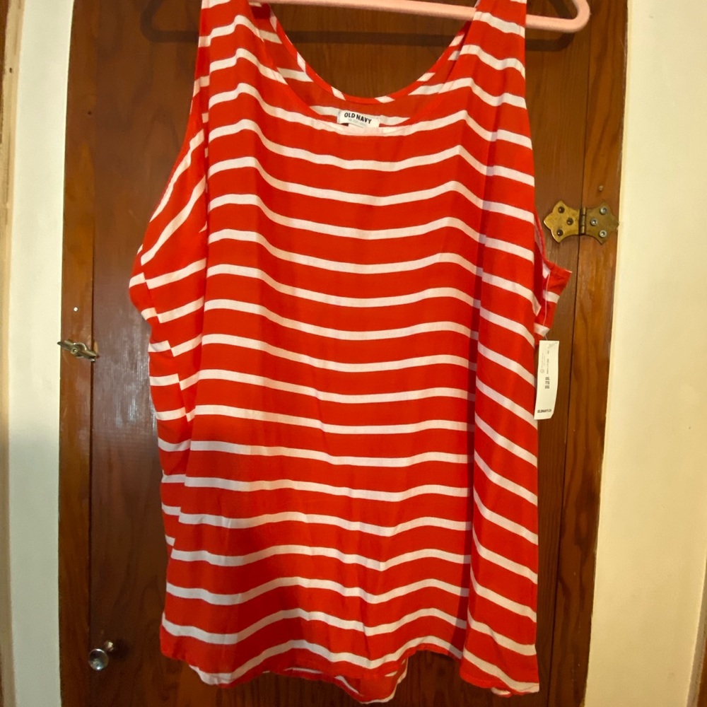 Brand new with tags Orange and white tank top